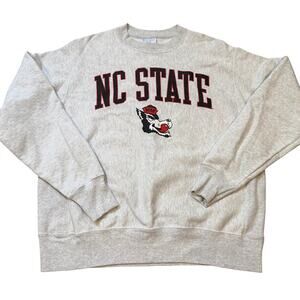Vtg Champion Reverse Weave NC State Crew Neck Sweatshirt Size L Wolfpack